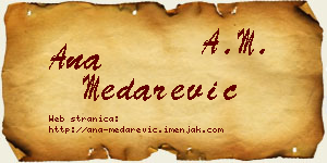 Ana Medarević vizit kartica